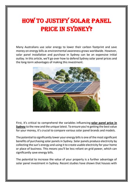 How To Justify Solar Panel Price in Sydney.pdf