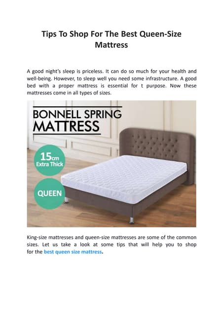 Tips To Shop For The Best Queen-Size Mattress