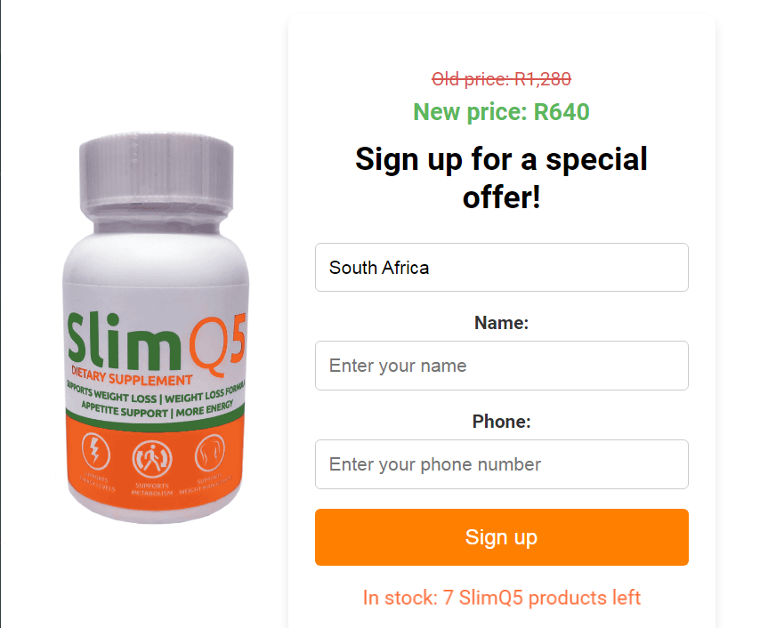 SlimQ5 : Weight loss formula with natural ingredients-Price-South Africa