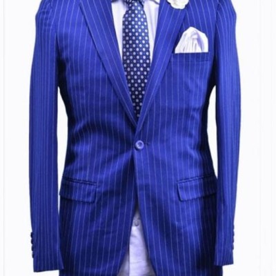 New Blue Stripe Dress Suits Profile Picture