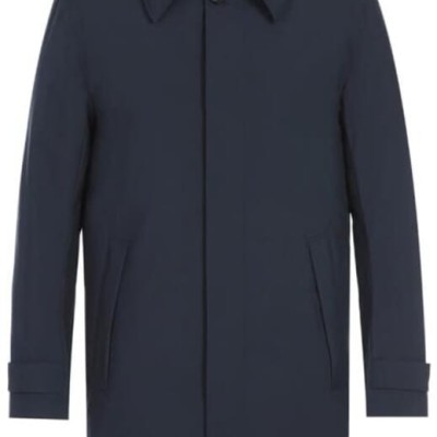 Nylon Raincoat With Removable Liner - Navy Blue Profile Picture