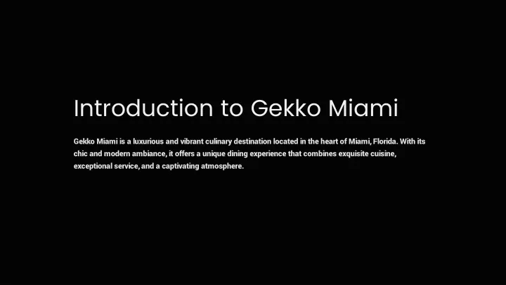 PPT - Gekko Miami Reservations - Elevate Your Dining Experience in Style PowerPoint Presentation - ID:12858288