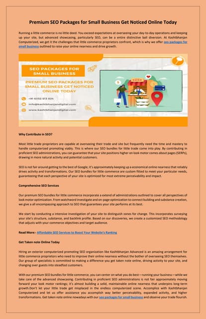 Optimize Your Website with Top SEO Packages for Small Business | PDF