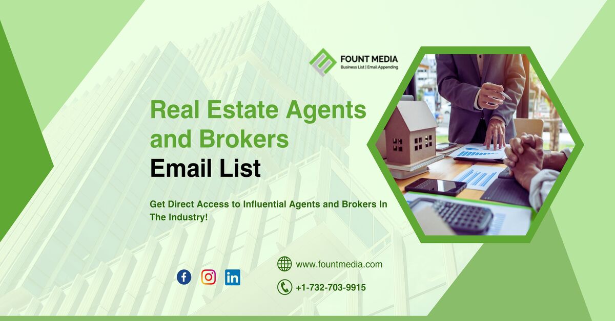 Buy Verified Real Estate Agent Email List - FountMedia