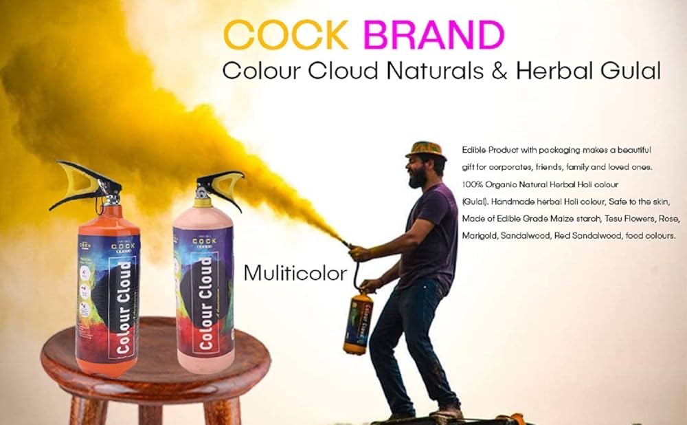 Gulal Cylinder for Holi | Vibrant Colours by Cock Colours