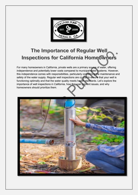 The Importance of Regular Well Inspections for California Homeowners | PDF