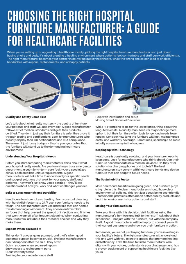 Choosing the Right Hospital Furniture Manufacturer: A Guide for Healthcare Facilities – @unitedpoly on Tumblr